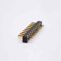 Connecteur de batterie en laiton plaqué or 10 broches, mâle-femelle, pas de broches 2,54 mm, à angle droit, simple rangée, pour applications PCB