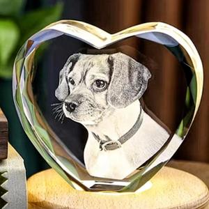 卸売 K9 クリスタルキューブ 2D/3D レーザー彫刻 クリスタルハート フォトフレーム 写真キューブ バレンタインデー 母の日ギフト - Product Image 6