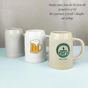 300ml, 500ml, 1000ML Novo Design Clássico Caneca De Cerveja Tambor Em Forma De Impressão logotipo Sublimação Branco Cerâmica Stein <span class=keywords><strong>Mug</strong></span> Presente Corporativo - Product Image 5