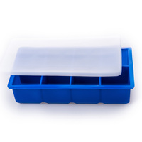Bac à glaçons en silicone robuste à 8 cavités - Moule de congélation carré grand format anti-déversement réutilisable avec couvercle sécurisé et design personnalisable