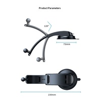 Support de tablette robuste pour voiture, extensible 28 cm, fixation ventouse cascade pour tableau de bord, tête de serrage pliable pour téléphones et tablettes de grande taille