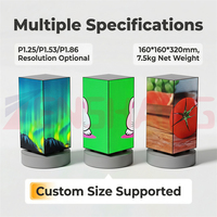 Letrero Digital LED Inalámbrico con Batería, Logotipo 3D de 4 Caras, P1.25 P1.53 P1.86, para Exhibición Publicitaria en Tiendas Minoristas y Eventos