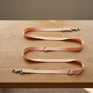 <b>Luxury</b> Fashion Modern Waterproof Durable Soft Personalized Double Headed PVC Coated Leash Lights Solid Simple Design Pink - Product Image 2