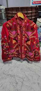 Handmade Suzani Embroidered Knitted Velvet Bomber <b>Jacket</b> Boho Reversible Letter Detail Vintage <b>Hippie</b> Winter Warm Eco-Friendly - Product Image 3