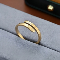 Unisex CE-Zertifizierter Verstellbarer Glaubensschmuck-Ring, Wasserfest, Schweißbeständig, Gold PVD Edelstahl Gravierte Vertraue-Gott-Ringe
