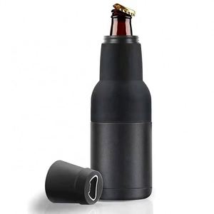 Refroidisseur de bouteilles de bière 2-en-1 avec ouvre-bouteille intégré, support isotherme en acier inoxydable pour l'extérieur et les fêtes - Product Image 1