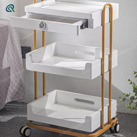 Qunpeng chariot de beauté haut de gamme tatouage des ongles cils brodés support de rangement multicouche outil Mobile multifonctionnel