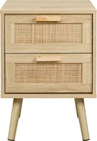 Mobilier de chambre en gros rustique ferme naturel bois table de chevet table de chevet avec tiroirs en rotin