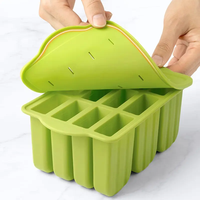 Moule à glace en silicone de qualité alimentaire avec bâtons en bois pour l'été
