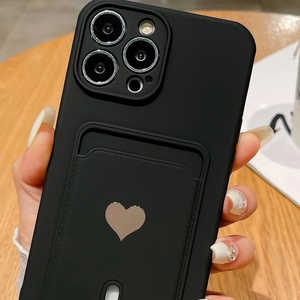 Custodia per telefono 2 in 1 in metallo di alta qualità con porta carte a forma di cuore per <span class=keywords><strong>iPhone</strong></span> 17 16 15 14 Pro Max, compatibile con porta carte e <span class=keywords><strong>foto</strong></span> sul retro - Product Image 4