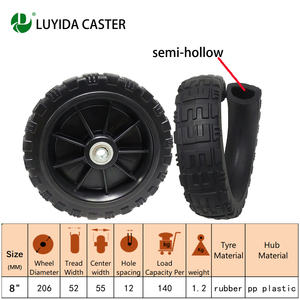 Fabrika doğrudan 8-Inch tek tekerlek olmayan şişme sessiz yarı-hollow kauçuk tekerlekler için araba buzdolapları - Product Image 4