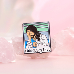 No dije que los pines de esmalte divertidos Jesús creencia religiosa broches solapa ropa insignia de Metal al por mayor de joyerí<span class=keywords><strong>a</strong></span> para cristianos - Product Image 4