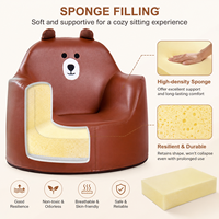 Canapé individuel pour enfants, fauteuil, mini-canapé modulaire pour bébé, sectionnel en mousse éponge, motif animal de dessin animé pour chambre de filles et tout-petits