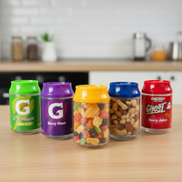 Boîte personnalisée CannaPack 3,5g/7g 90ml/135ml en PET transparent de qualité alimentaire avec impression numérique et couvercle à vis pour bonbons, snacks, biscuits, gommes