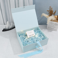 Boîte cadeau pliable magnétique de luxe avec logo personnalisé, laminage mat, emballage en carton rigide écologique, biodégradable et recyclable