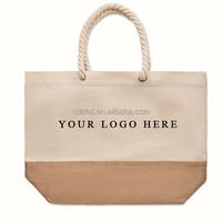 Sac fourre-tout en toile de jute recyclable personnalisé avec logo et impression sérigraphiée, taille personnalisable pour le shopping
