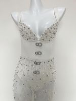 Robe de soirée élégante pour femme SB3961, nouvelle collection été, coupe fourreau, col en V, longueur au sol, ornements en diamants, robe de soirée sexy en maille