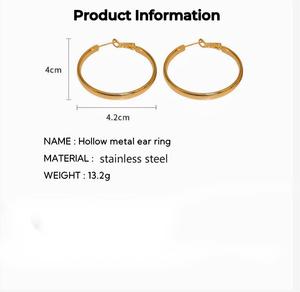 Tùy Chỉnh Đồ Trang Sức Thời Trang Tôm Nam Khóa Bông Tai Vòng Tròn Lớn Đồ Trang Sức Thời Trang Titan Thép Của Phụ Nữ Eaaring Nhà Sản Xuất - Product Image 3