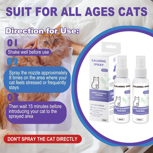 Spray calmant pour animaux de compagnie NON TOXIQUE, spray calmant aux phéromones pour chats et chiens avec huile végétale, OEM - Product Image 4