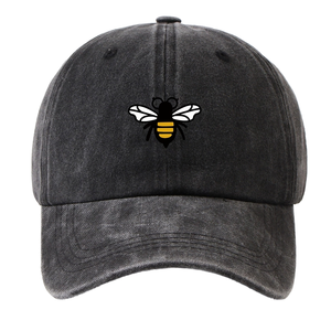 Gorra de Béisbol Unisex con Estampado de Abeja, Bordado a Mano Personalizado, Poliéster/Algodón Lavado, Estilo Vintage, Ajustable, Casual, para Playa - Product Image 1