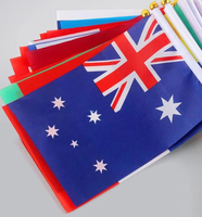 Drapeaux de pays nationaux à petite main en gros Impression personnalisée Poteau en plastique Drapeau à main avec bâton