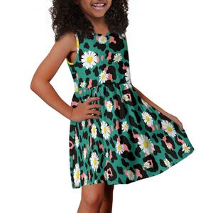 Patrón de margaritas de leopardo, trajes de verano para niñas, vestido informal para niñas pequeñas, <span class=keywords><strong>Ropa</strong></span> para Niñas, <span class=keywords><strong>ropa</strong></span> para niños de 2 a 5 años - Product Image 1