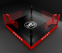 Anneau de boxe à cadre en acier de haute qualité, facile à installer. Équipement carré de ring de boxe, poteaux complets de ring de boxe.