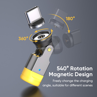 Adaptador de Corriente Giratorio de 540° A01T2 |   Adaptador de Carga Magnético Universal 3 en 1 para iPhone, Samsung, Xiaomi, Teléfono Móvil Android, Auriculares