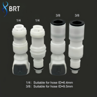 Raccords rapides en plastique BRT, connecteurs mâles à insertion, à valve, grand orifice, en POM Acetal, pour vide 120 psi -40F
