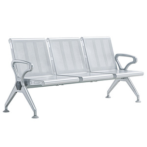 Silla de Espera de Acero Inoxidable Yijiahao, Silla de 3 Plazas con Reposabrazos, Banco Público para Exteriores - Product Image 1