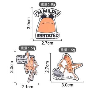 Elegante Spilla in Lega di Zinco Smaltata a Forma di Verme Marcus con Gesto del Dito Medio: "<span class=keywords><strong>Stai</strong></span> Ruinando l'Atmosfera, Sono Leggermente Irritato, Mio Fratello" - Product Image 5
