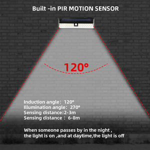 54 LEDウォールソーラーライト自動壁掛けランパラスソラーレスPirモーションセンサーソーラーガーデンライト屋外 - Product Image 3