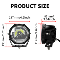 Projecteur LED noir super lumineux de 5 pouces, 100W, pour camion/tout-terrain/ATV/moto, DC 12-36V, éclairage de travail, éclairage extérieur automobile