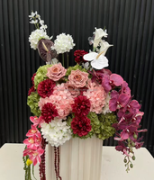 Neues Trendiges Arrangement Lila Orchideen Gangdekoration Hochzeits-Tischdekoration Rosa Grüne Blumen Mit Calla-Lilien