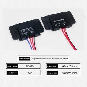 DC12V 3A 36w智能三色双色发光二极管化妆浴室镜子触摸调光器触摸传感器开关，用于镜子触摸开关 - Product Image 2
