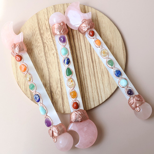 Varita de Selenita Creativa en Oferta, Esfera de Cuarzo Rosa, Luna, Citrino <span class=keywords><strong>y</strong></span> Estrella para Brujería, Bendición Energética, Regalo de Navidad para Manualidades - Product Image 2