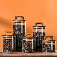 Pot scellé de style européen stockage de grains de café verre transparent stockage de cuisine alimentaire récipient de stockage multifonctionnel avec couvercle