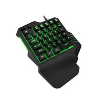 High-Performance 35 Keys Wired USB 2.0 Mechanical Switches One-Handed Gaming Keyboard RGB Backlit Ergonomic Wrist Rest Mini PVC