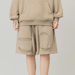 Pantalones Cortos Deportivos para Hombre, Cintura Elástica, Felpa Francesa, Algodón Grueso de 380 g/m², Cintura Alta, Bordado Personalizado, Transpirables - Product Image 1