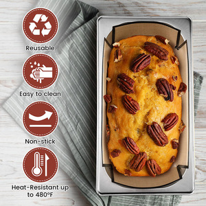 Quick Shipment Reusable <b>Silicone</b> Bread Loaf Pan Liners Food Safe Nonstick <b>Baking</b> Liner <b>Baking</b> Mats for 9.5 X 5 Inch Loaf Pan - Product Image 3