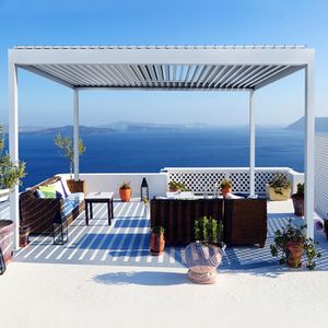 Pérgola de Aluminio para Exteriores con Techo Motorizado Ajustable de 3x6 con Control Remoto, Nueva - Product Image 2