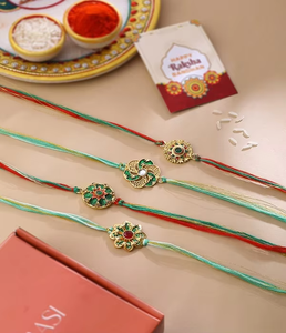 กำไลข้อมือมีนาคารีแบบดั้งเดิมระดับพรีเมียมสำหรับพี่ชาย ดีไซน์เคลือบสีทำมือ ของขวัญเทศกาลรักชาบันธัน - Product Image 6