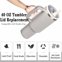 Couvercle de paille en silicone 40 oz, anti-fuite et résistant aux éclaboussures, couvercle de remplacement réutilisable pour les gobelets Stanly.