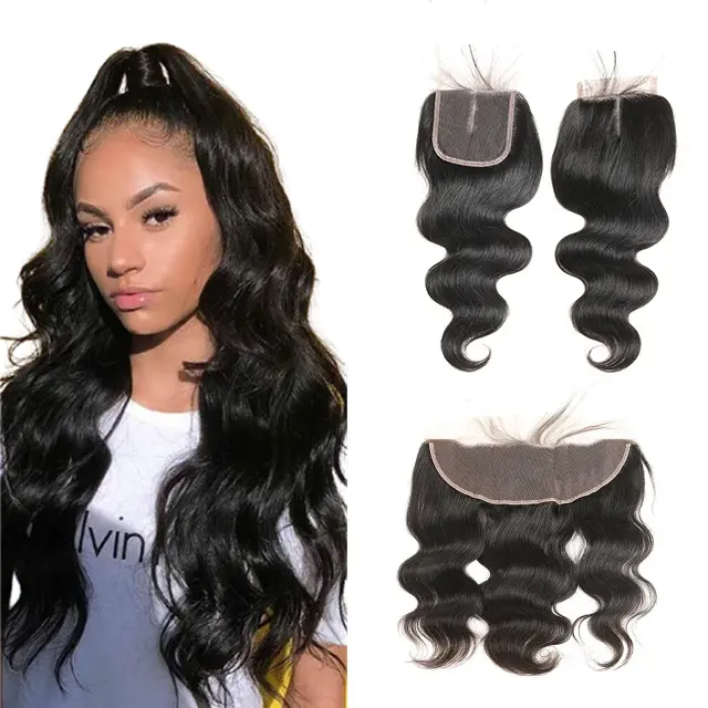 Best Selling Body Wave Virgin Hair 4x4 Lace Closure With Baby Hair, Virgin Brazilian Remy Human Hair Transparent Lace Closure