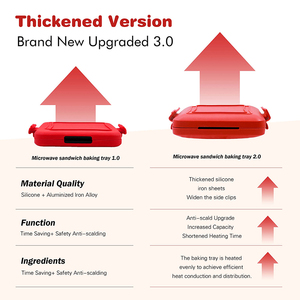 Máy làm bánh mì sandwich dày, có thể dùng được trong lò vi sóng và máy rửa chén, tiết kiệm thời gian, làm bánh panini nhanh, khay nướng - Product Image 4