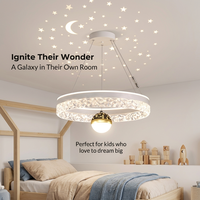 Lustre LED moderne doré, design ciel étoilé lune et étoiles, suspension réglable en hauteur, 75W, 50cm, 3 couleurs changeables pour chambre à coucher
