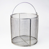 Panier filtrant en acier inoxydable 304, résistant à la corrosion, longue durée de vie, panier à mailles carrées avec poignées pour restaurant