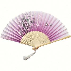 Abanicos de Bambú Satinados Estilo Japonés, Decoración Art Deco para el Hogar, Abanicos Ecológicos Hechos a Mano, Abanico Enmarcado para Bodas y Fiestas, Bolsa de Regalo, Pintado - Product Image 2