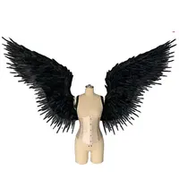 Custom Grote Volwassen Black Angel Wing Kostuum Fotografie Vleugels