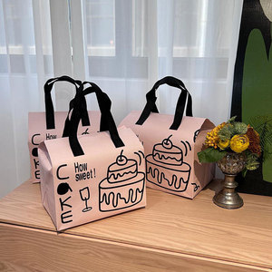 ถุงใส่อาหารหุ้มฉนวนไม่ถักไม่ทอแบบกำหนดเองพร้อมถุงใส่เค้กชาแบบกันน้ำมันเย็นสำหรับร้านอาหารร้านอาหาร - Product Image 4